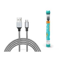   Devia USB - micro USB adat- és töltőkábel 1 m-es vezetékkel - Devia Tube for    Android USB 2.4A - ezüst/fekete