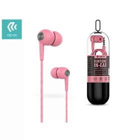   Devia univerzális sztereó felvevős fülhallgató - 3,5 mm jack - Devia Kintone V2 In-Ear Wired Earphones - rózsaszín