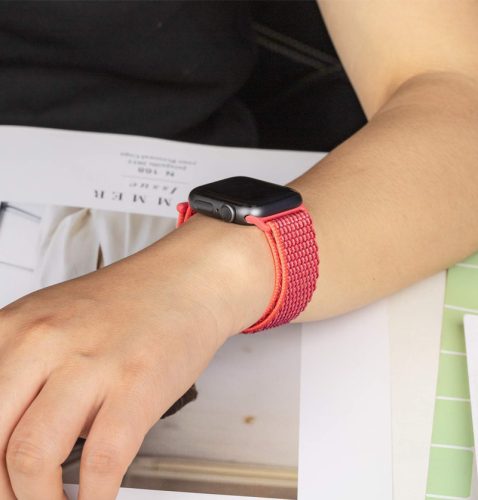 Apple Watch szövet sport szíj - Devia Deluxe Series Sport3 Band - 42/44/45/49 mm- seashell