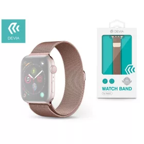   Apple Watch fém szíj - Devia Elegant Series Milanese Loop - 38/40/41 mm - rose  gold