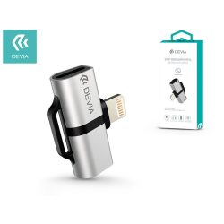   Devia lightning + lightning adapter egyidőben történő töltéshez és              zenehallgatáshoz - Devia Smart Series Adapter Lightning to Dual Lightning -     ezüst