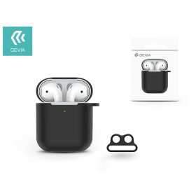   Devia szilikon tok AirPods fülhallgatóhoz - Devia AirPods v.2 Naked Silicone    Case Suit for AirPods (whit loophole) - fekete