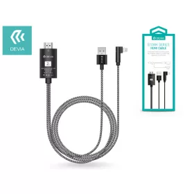   Apple iPhone Lightning + USB + HDMI kábel 2 m-es vezetékkel - Devia Storm SeriesHDMI Cable - fekete