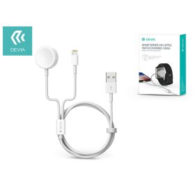   Devia mágneses töltőkábel Apple Watch órához + lightning kábel - Devia Smart    Series 2in1 Apple Watch Charging Cable - fehér