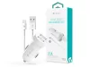 Devia szivargyújtós töltő adapter 2xUSB bemenettel + USB - Lightning kábel -    5V/3,1A - Devia Smart Series Dual Car Charger Suit - fehér
