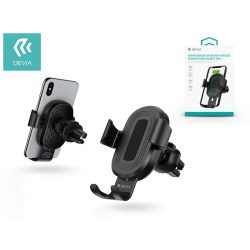   Devia szellőzőrácsba illeszthető vezeték nélküli autós töltő/tartó - 5V/2A -    Devia Sensor Car Air Vent Wireless Charger Phone Holder - 10W - Qi szabványos - fekete