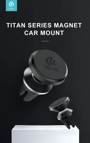 Devia univerzális szellőzőrácsba illeszthető mágneses autós tartó - Devia Titan Series Magnet Car Mount - fekete