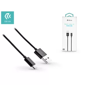   Devia USB - micro USB adat- és töltőkábel 1 m-es vezetékkel - Devia Smart Cable V2 USB 2.1A - fekete