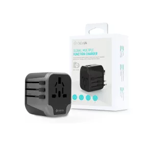   Devia többfunkciós globális hálózati töltő adapter (UK/EU/USA/USA/Japán/AU) -   Devia Global Multiple Function Charger - fekete