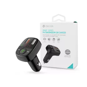   Devia Bluetooth FM-transmitter/szivargyújtó töltő - 2xUSB + MP3/WMA/WAV/Flac +  Pendrive/TF-kártyaolvasó - Devia Smart Series - fekete