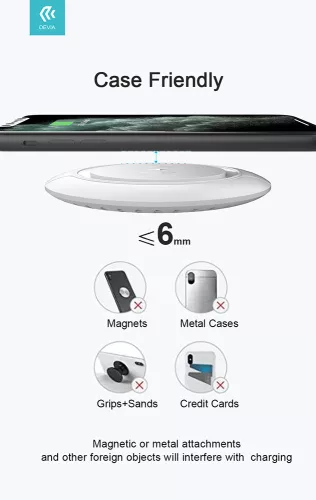 Devia Qi univerzális vezeték nélküli töltő állomás - 5V/2A - Devia Allen V.2    Wireless Charger - fekete