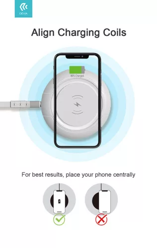 Devia Qi univerzális vezeték nélküli töltő állomás - 5V/2A - Devia Allen V.2    Wireless Charger - fekete