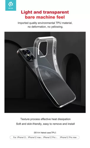 Apple iPhone 12 Pro Max szilikon hátlap - Devia Naked Series Case - átlátszó