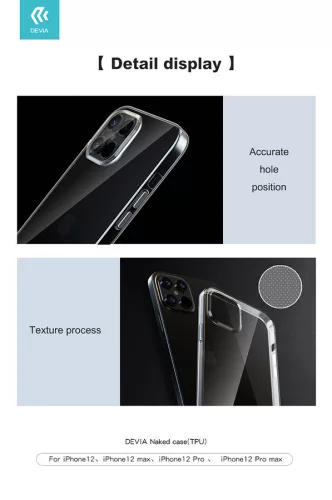 Apple iPhone 12 Pro Max szilikon hátlap - Devia Naked Series Case - átlátszó
