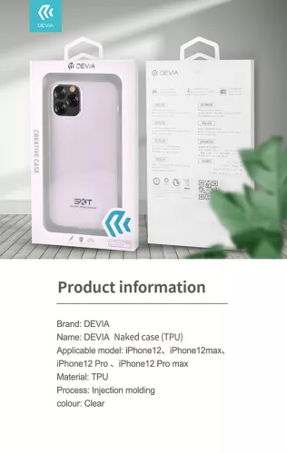 Apple iPhone 12 Pro Max szilikon hátlap - Devia Naked Series Case - átlátszó