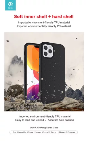 Apple iPhone 12 Mini ütésálló hátlap - Devia Kimkong Series Case - fekete