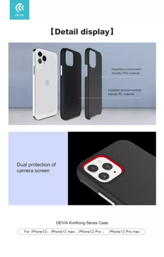 Apple iPhone 12 Mini ütésálló hátlap - Devia Kimkong Series Case - fekete