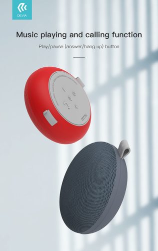 Devia vezeték nélküli bluetooth hangszóró - Devia Kintone Series Fabric Speaker - szürke