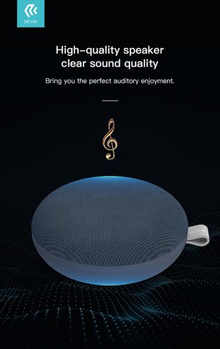 Devia vezeték nélküli bluetooth hangszóró - Devia Kintone Series Fabric Speaker - szürke
