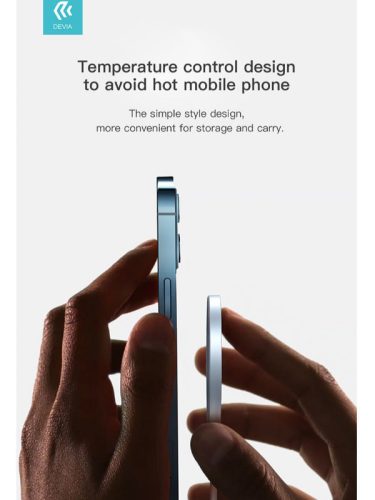 Devia Qi univerzális mágneses vezeték nélküli töltő állomás - 5V/3A - Devia     Smart MagSafe Magnetic Wireless Charger - fehér/ezüst