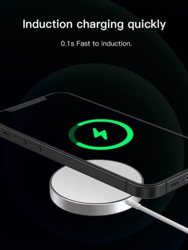 Devia Qi univerzális mágneses vezeték nélküli töltő állomás - 5V/3A - Devia     Smart MagSafe Magnetic Wireless Charger - fehér/ezüst