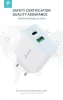 Devia hálózati töltő adapter Type-C + USB bemenettel - 20W - Devia Smart Series PD3.0 + QC3.0 - Qualcomm Quick Charge 3.0 - fehér