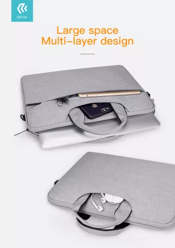 Devia univerzális védőtok Macbook Air 13.3/Pro 13.3/Pro 14.2 készülékekhez -    Devia Justyle Mackbook Hand-Bag - szürke