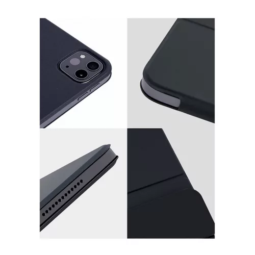 Apple iPad Pro 12.9 (2020/2021/2022) tablet tok (Smart Case) on/off funkcióval, mágneses töltővel - Devia  Intelligent  Both Sides Magnetic Leather Case -      fekete