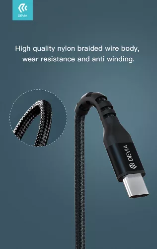 Devia USB Type-C - Lightning adat- és töltőkábel 1,5 m-es vezetékkel - Devia    Gracious Series PD Cable - 20W - fekete