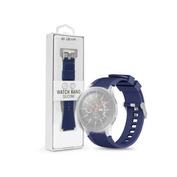 Samsung Galaxy Watch 1 / 2 / 3 szilikon 22 mm-es sport szíj - Devia Deluxe SportWatch Band - 46 mm - sötétkék