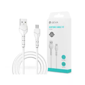  Devia USB - micro USB adat- és töltőkábel 1 m-es vezetékkel - Devia Kintone     Cable V2 Series for Micro USB - 5V/2.1A - fehér