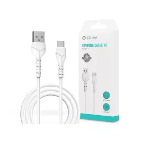   Devia USB - USB Type-C adat- és töltőkábel 1 m-es vezetékkel - Devia Kintone    Cable V2 Series for Type-C - 5V/2.1A - fehér