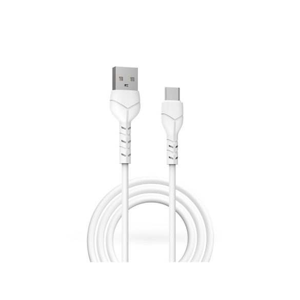 Devia USB - USB Type-C adat- és töltőkábel 1 m-es vezetékkel - Devia Kintone    Cable V2 Series for Type-C - 5V/2.1A - fehér - ECO csomagolás