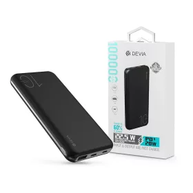   Univerzális hordozható, asztali akkumulátor töltő - Devia Smart Series 22.5W Full Compatible Power Bank - USB + Type-C + microUSB + PD - 10.000 mAh - fekete