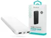 Univerzális hordozható, asztali akkumulátor töltő - Devia Kintone Series V3 Power Bank - 2xUSB + Type-C + microUSB - 10.000 mAh - fehér