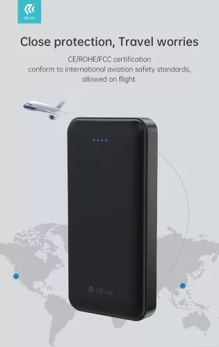 Univerzális hordozható, asztali akkumulátor töltő - Devia Kintone Series V2 Power Bank - 2xUSB + Type-C + microUSB - 20.000 mAh - fehér