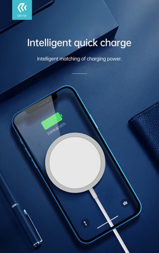 Devia univerzális mágneses vezeték nélküli töltő - 15W - Devia Smart Series     Magnetic Wireless Charger - fehér