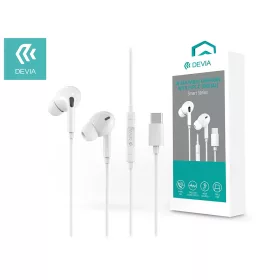   Devia sztereó felvevős headset USB Type-C csatlakozóval - Devia Smart Series    In-Ear Wired Earphone with Type-C (Digital) - fehér