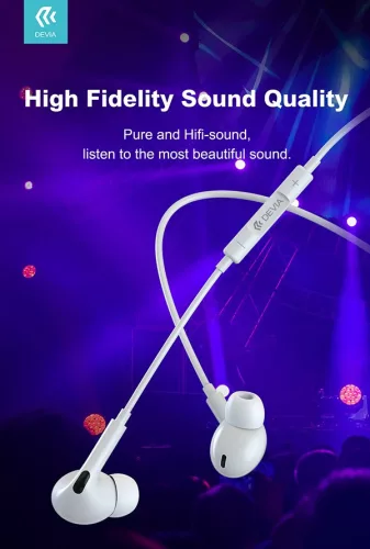 Devia sztereó felvevős headset USB Type-C csatlakozóval - Devia Smart Series    In-Ear Wired Earphone with Type-C (Digital) - fehér
