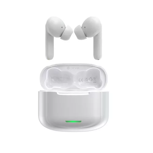 Devia TWS Bluetooth sztereó headset v5.1 + töltőtok - Devia ANC-E1 Star Series  True Wireless Earphones with Charging Case - fehér