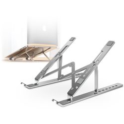   Devia univerzális asztali tablet/laptop tartóállvány max. 16" méretű            készülékekhez - Devia Smart Series Multi-function Folding Alu Stand For         Tablet/Laptop - ezüst