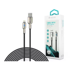   Devia USB - Lightning adat- és töltőkábel 1,5 m-es vezetékkel - Devia Mars      Series Cable With Lightning - 5V/2,1A - ezüst/fekete
