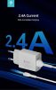 Devia Smart 2xUSB hálózati töltő adapter + USB - Lightning USB kábel 1 m-es vezetékkel - Devia Smart Series Charger Suit With Lightning Cable - 5V/2.4A - fehér