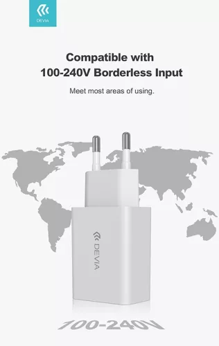 Devia USB hálózati töltő adapter - Devia Smart Series Charge V3 - 5V/2A - fehér