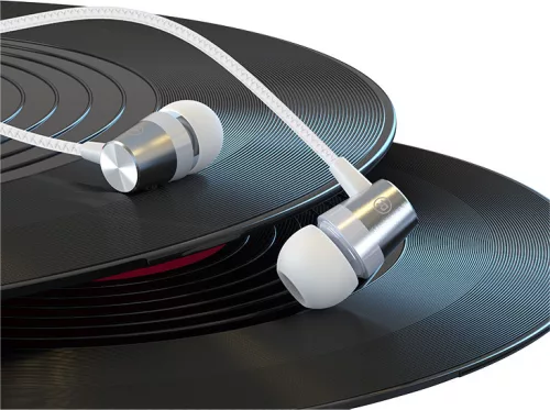 Devia univerzális sztereó felvevős fülhallgató - 3,5 mm jack - Devia Kintone Series Metal Earphone - fehér