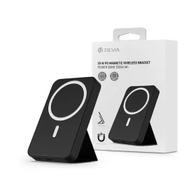   Univerzális hordozható akkumulátor töltő/állvány - Devia Extreme Speed Series PD20W Magnetic Wireless Bracket Power Bank - Lightning + Type-C - 5000 mAh - fekete
