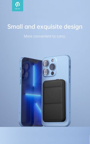 Univerzális hordozható akkumulátor töltő/állvány - Devia Extreme Speed Series PD20W Magnetic Wireless Bracket Power Bank - Lightning + Type-C - 5000 mAh - fehér