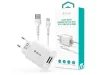 Devia 2xUSB hálózati töltő adapter + USB - Type-C kábel 1 m-es vezetékkel -     Devia Smart Series Charger Suit With Type-C Cable - 5V/2.4A - fehér