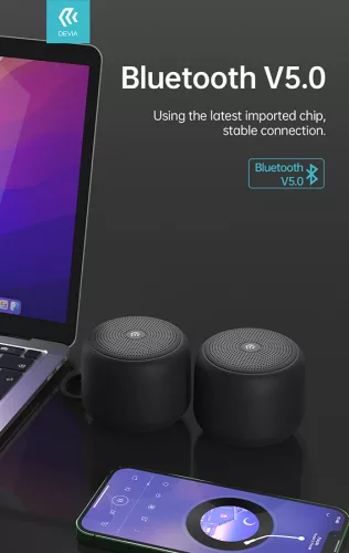 Devia vezeték nélküli bluetooth hangszóró - Devia Kintone Series Mini WaterproofLanyard Speaker - fekete