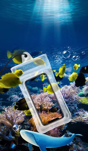 Devia univerzális vízálló védőtok max. 7" méretű készülékekhez - Devia Mobile   Phone Floating Waterproof Bag - fekete